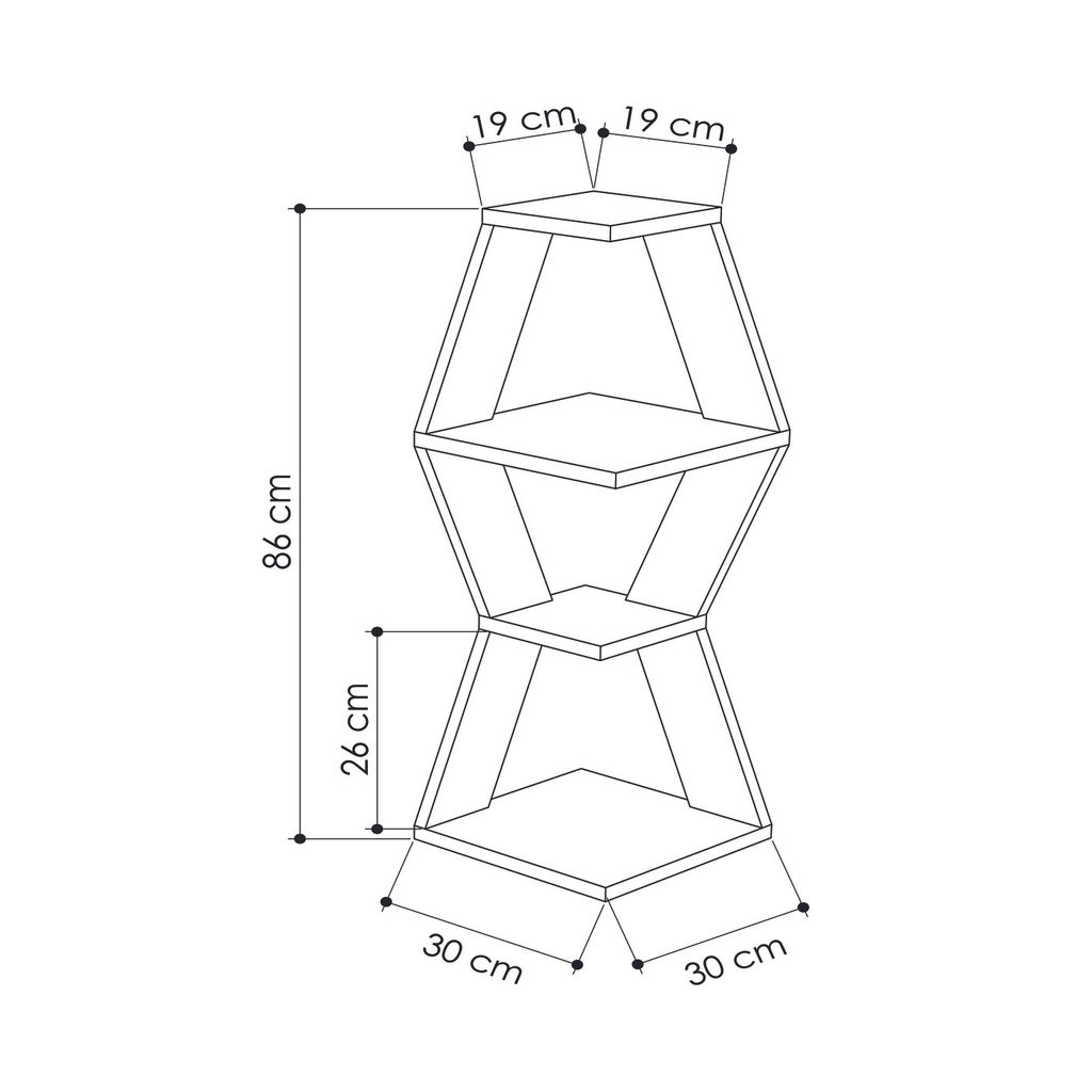 Sarok fali polc, antracitszürke - TRAPEZE - Butopêa termék 2. képe